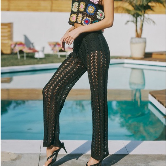 NWT Black Crochet Pants - Picture 4 of 6